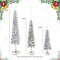 Set of 2/3 4.5/6/7.5FT Flocked Artificial Christmas Tree with C3 Clear LED Lights,9 function w/Foot Pedal